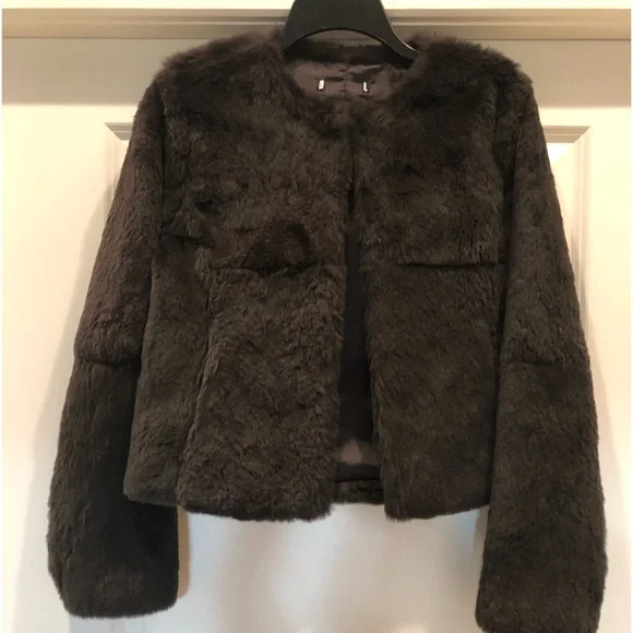 Theory rabbit deals fur coat
